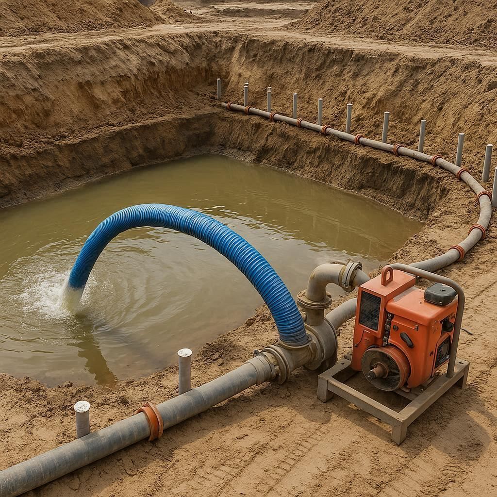 Водопонижение и осушение котлована в Краснознаменске